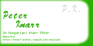 peter knarr business card